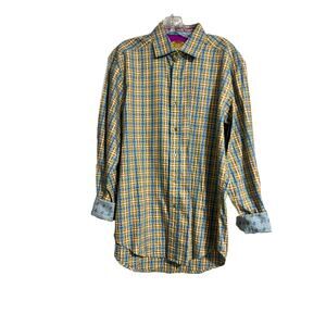Robert Graham Cuffed Plaid Button Down Medium